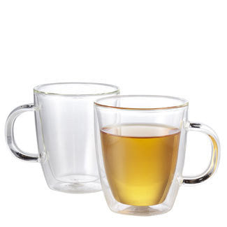 Double Glass Cup Coffee Mugs Heat-resistant Transparent Tea Cup With Wood  Lid
